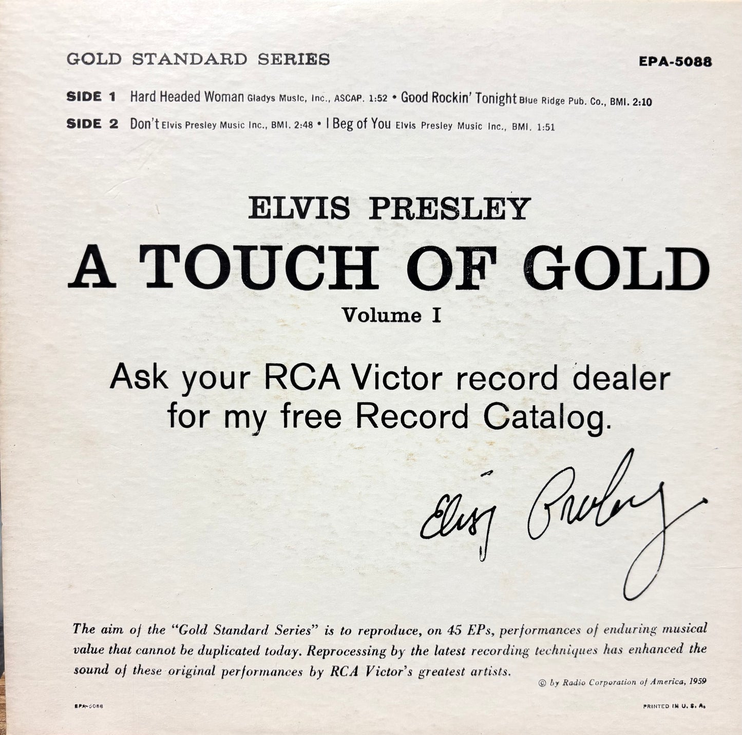 Elvis Presley A Touch Of Gold EP